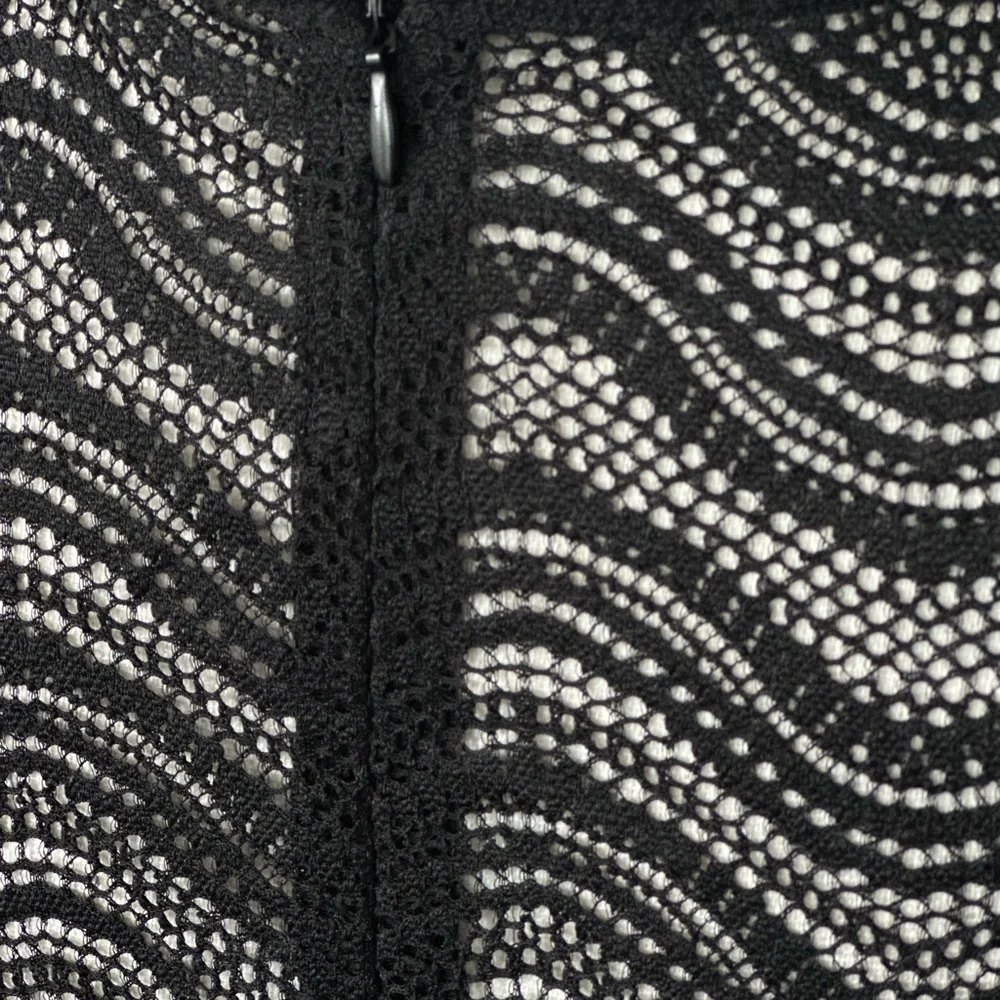 Zara Black Wave Pattern Lace Blouse
